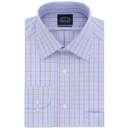 Mens Check Stretch Collar Non-Iron Dress Shirt 15