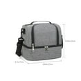 thumbnail image 3 of Insulated Lunch Bag Waterproof Double Layer Cooler Tote For Bento Box Meal Container Thermal Food Carrier With Adjustable Strap, 3 of 5