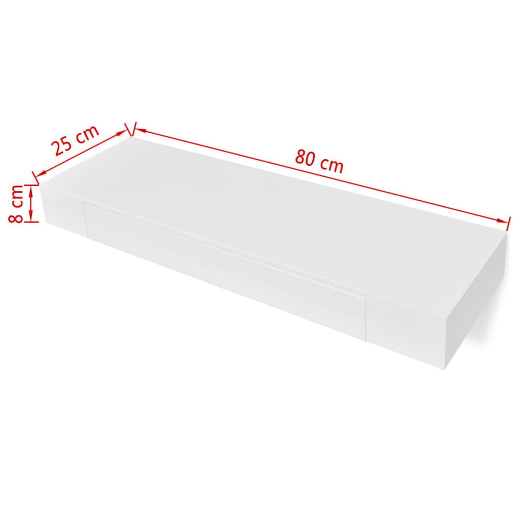 Kepooman 31.5" Wall Decor Storage Shelf with 1 Drawer for Bedroom, White Kepooman 31.5" Wall Decor Storage Shelf with 1 Drawer for Bedroom, White