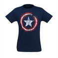 thumbnail image 3 of Captain America Distressed Shield Navy T-Shirt-5XLarge, 3 of 5