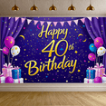 thumbnail image 7 of Purple Backdrop Banner with Star Moon Elements Happy 40th Birthday Party Supplies Photography Props Party Decorations Background for Celebrations Photo Booth Decor, 7 of 7