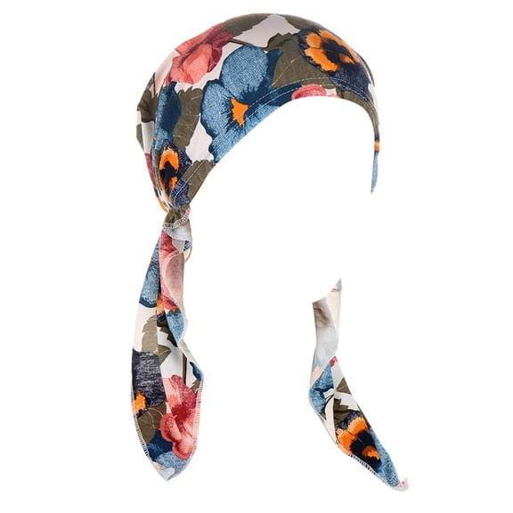 Head Wraps for Women, Summer Cotton Print Curved Muslim Hijab