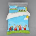 thumbnail image 2 of Ambesonne Colorful Bedding Set 3 Pcs, Cartoon Animal Sun, Twin, Multicolor, 2 of 3