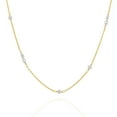 thumbnail image 2 of Mercie Sterling Silver Gold Vermeil Pearl Station Necklace Beaded Chain Design 18 Inch Everyday Wear, 2 of 7