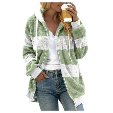 

Women s Stitching Pocket Hooded Pullover Sweatershirt Warm Artificial Wool Pockets Coat Outwear Cardigan Jacket Women Zip up Jackets for Women Scrub Jacket Long Sleeve Cotton Jacket