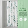 thumbnail image 4 of Unique Bargains Waterproof Leaf Shower Curtain Sets Hooks Green Pattern 3 71"W x 71"L, 4 of 7