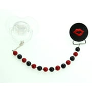 Multi Color Baby Lips Pacifier Clip with Matching Beads