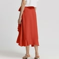 thumbnail image 2 of Riforla 2025 New Lace up Long Skirt Irregular Wrapping Solid Color Skirt Women's Summer Skirts for Women Trendy Watermelon Red S, 2 of 5