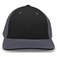 thumbnail image 1 of Pacific Headwear 404M.91Q.XS Trucker Flexfit Cap, Black & Graphite - Extra Small, 1 of 1