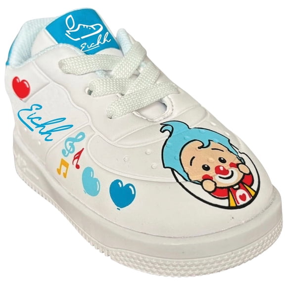 Tenis comodos para bebé Eichh Plim Plim Blanco con turquesa talla