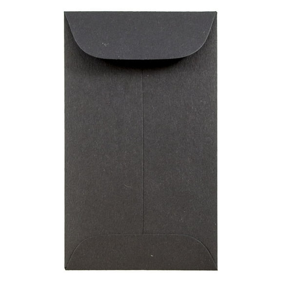 JAM Paper #3 Coin Envelopes, 2 1/2 x 4 1/4, Black, 100/Pack