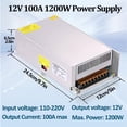 thumbnail image 4 of Adaptador de fuente de alimentación NUOFUWEI DC 12V 100A 1200W 110V/220V, 4 of 6