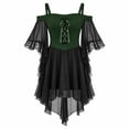 thumbnail image 4 of Off the Shoulder Pirate Dresses with Sash Two Piece Set Pirate Costume Halloween Party Clothes Halloween, 4 of 6
