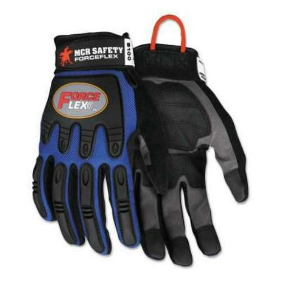 Mcr Safety Coated Gloves, 2XL, Blue/Blk/Gray, PR B100XXL