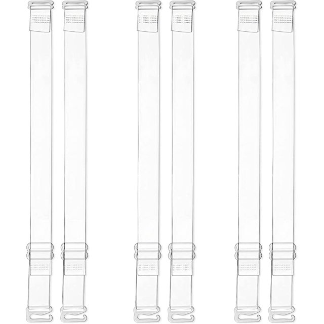 3 Pairs Invisible Clear Bra Straps Strapless Shoulder 1.5cm Transparent Detachable Replacement Strap Non-Slide Elastic Belt Women Intimates