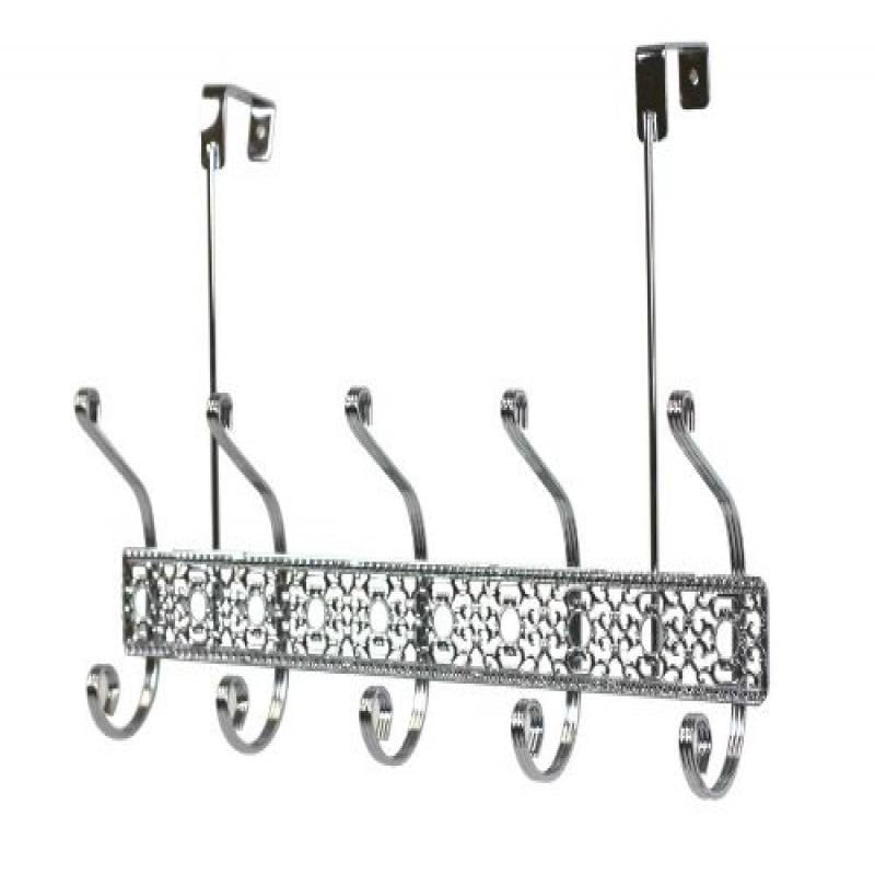 Home Basics 5Hook Over The Door Hanger, Chrome