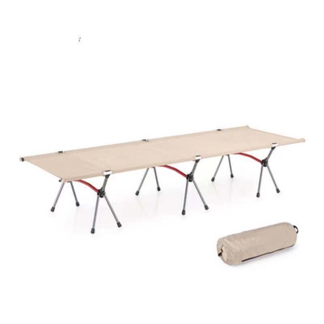 Cama para dormir ligera, cama plegable para acampar de aleación de aluminio con pata