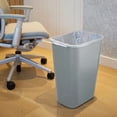 thumbnail image 3 of 10.25 Gallon / 41 Quart Gray Rectangular Plastic Wastebasket Trash Can - 20 Inch Tall Compact Open Top Bin for Office, Home, Bathroom & Desk Side Use (15.25" x 11.25" x 20"), 3 of 5