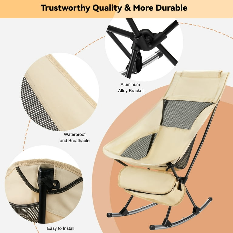 Outdoor Portable Folding Rocking Chair Lounge Chair Beach