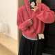 thumbnail image 4 of Suéter de cuello alto de estilo coreano para mujer, suéter de punto holgado con solapa y media cremallera, diseño de sentido del diseño, para otoño e invierno, 4 of 5
