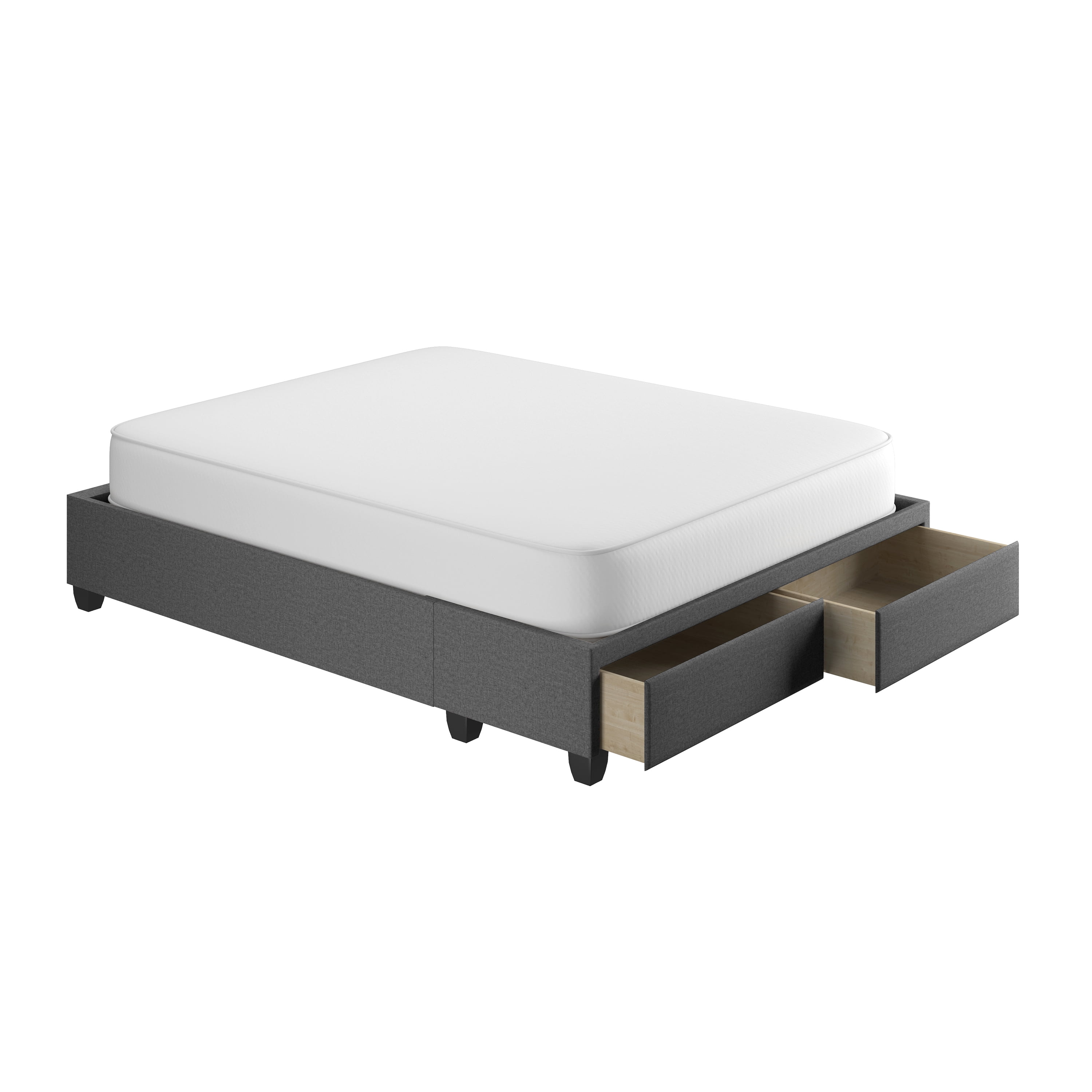 Boyd Sleep Modena Upholstered Linen Platform Storage Bed, Full, Charcoal