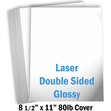 Royal Fiber 80 Lb Cover - Hamilco White Glossy Cardstock Paper - 8 1/2 x 11