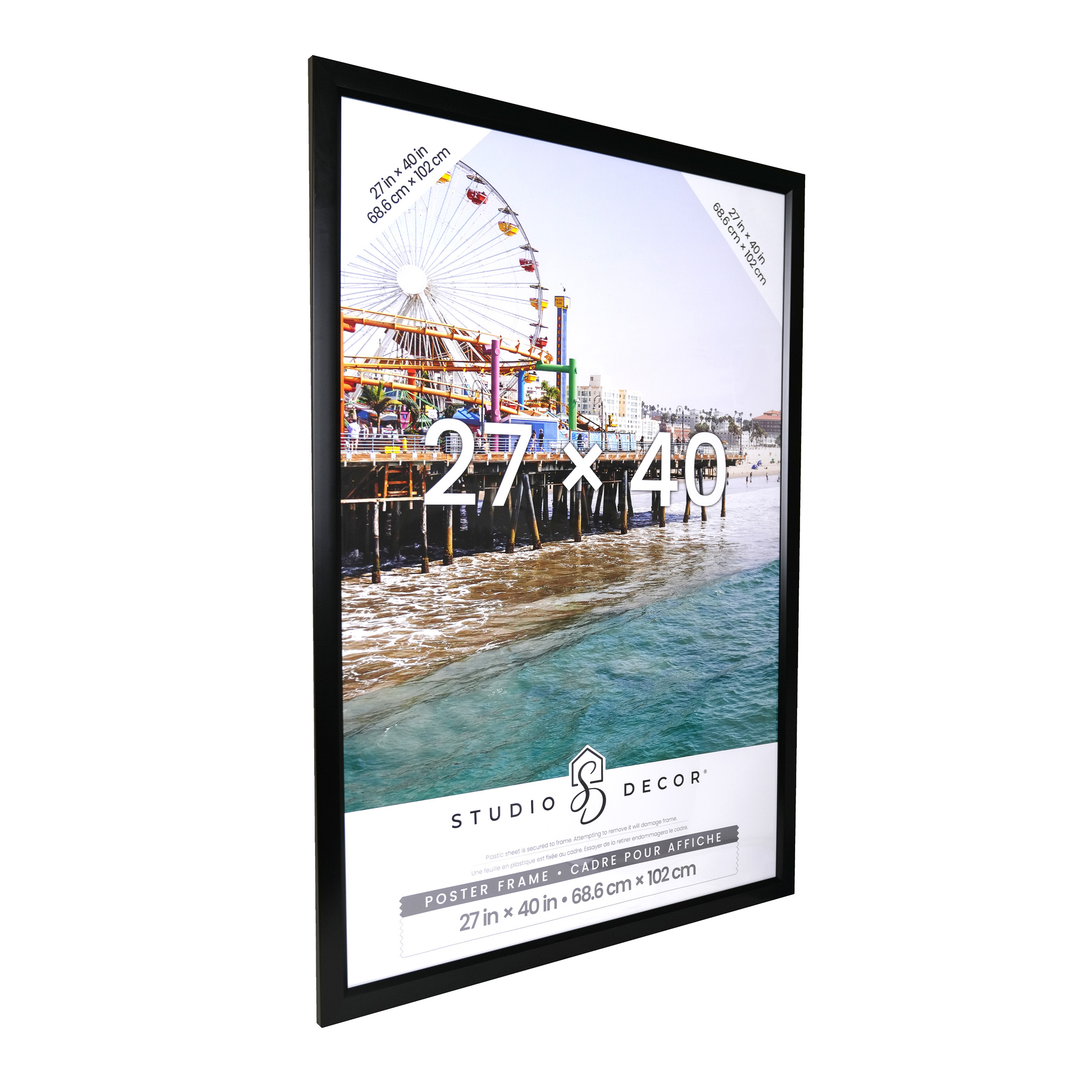 Studio Decor 27" x 40" Black Poster Frames - Large Wall Frame Set for Digital Prints, Posters & Artwork, Polystyrene Face with MDF Backing, 6 Pack