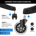 thumbnail image 4 of MotionGrey Roulettes de Chaise de Bureau - Roulettes de Palettes - Roues Ergonomiques Rapides, Support Pivotant pour Chaise de Jeu de Bureau pour un Roulement Sécuritaire sur Toutes les Surfaces de Plancher (Ensemble de 5), 4 of 10