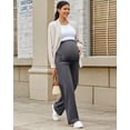 thumbnail image 5 of G4Free Maternity Pants Over The Belly Yoga Dress Work Pregnancy Pants Stretchy Lounge Wide Leg Trousers with Pockets, 5 of 7