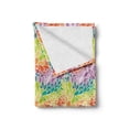 thumbnail image 2 of Colorful Soft Flannel Fleece Blanket, Doodle Style and Abstract Leaves Lively Colored Flower Petals Funky Foliage Print, Cozy Plush for Indoor and Outdoor Use, 70" x 90", Multicolor, by Ambesonne, 2 of 6