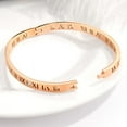 thumbnail image 5 of 4mm Stainless Steel Open Clasp Roman Numbers Cubic Zircon Filled Bangle Bracelet, 5 of 5