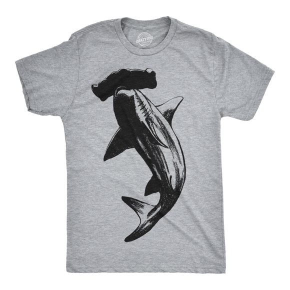 T-shirt pour Hommes Hammerhead Shark, Cool, Faune Aquatique, T-Shirt Graphique (Gris Chiné) - TG
