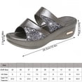 thumbnail image 2 of Sandalias de cuña de tacón grueso, verano, playa, caminar, punta abierta, diseño, zapatilla de cuña, gris, talla 43 1 par Inevent AP1213-09, 2 of 7