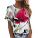 thumbnail image 1 of Camisa de verano de moda sexy casual para mujer Impreso con cuello redondo Camisa de manga corta Top Pompotops  hfajkhk134136, 1 of 6