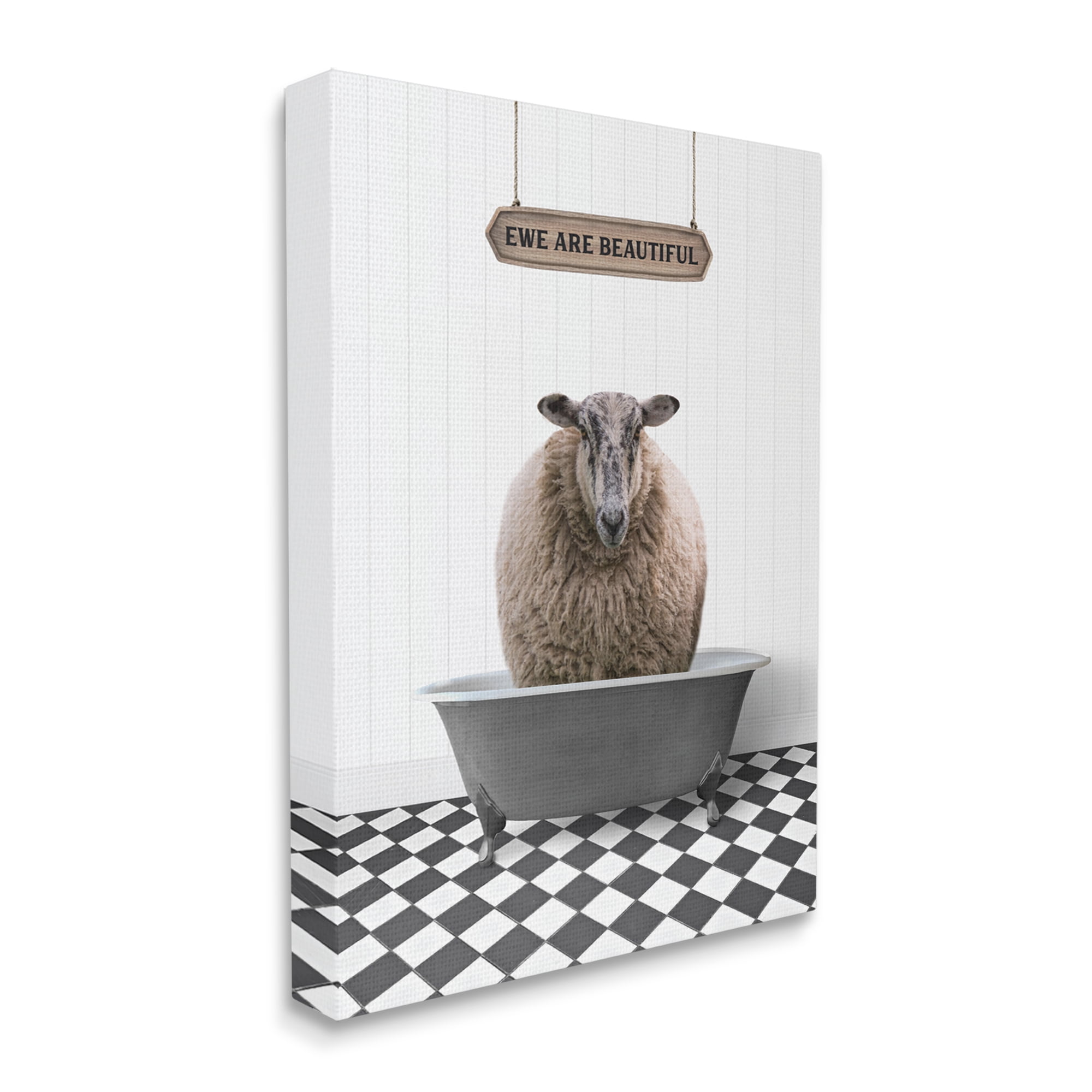 Stupell Industries Ewe Are Beautiful Farmhouse Animals & Insects Painting Gallery Wrapped Canvas Print Wall Art, 36 x 48
