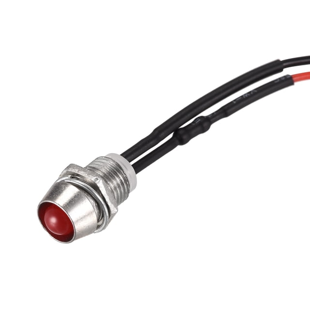 Unique Bargains Panneau de Montage AC/DC 24V 8mm avec Indicateur LED, Coque en Métal LED Rouge 10 Pcs