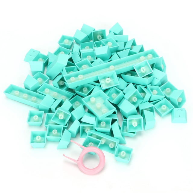 Teclas PBT de diseño ergonómico, resistentes al aceite, coloridas, 108 teclas para videojuegos, para teclado mecánico, color cian