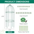 thumbnail image 3 of ABORON 3 Pack Garden Trellis for Climbing Plants, 17.7" x 47.2" Metal Rustproof Black Peony Cage, Outdoor Indoor Flowers Potted Obelisk Trellis for Cucumber Vine Lily Rose Plant Support, 3 of 8