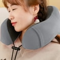 thumbnail image 4 of Travel Pillow, Memory Foam Neck Pillow with 360-Degree Head Support Comfortable Airplane Pillow with Storage Bag Lightweight Traveling Pillow for Sleeping Grey, 4 of 4