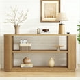 thumbnail image 2 of EUROCO 58" Modern Console Table, 3-Tier Sofa Table Behind Couch Accent Tables with Open Shelf & Elegant Wood Grain,Hallway Table for Living Room,Natural, 2 of 8