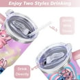 thumbnail image 5 of 40oz Cartoon Movie Stainless Steel Tumbler with Lid and Straw,Spill Proof Cartoon Travel Cup for Cartoon Lovers Double Wall Vacuum Insulated Coffee Mug with Handle Pink, 5 of 7