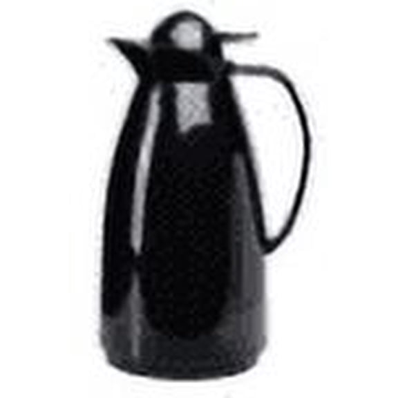 Primula Thermal 34 oz. Carafe with Double Wall Glass Lining, Great for Coffee, Tea and More, Glossy Black