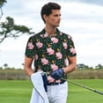thumbnail image 3 of Fotbe Pink Sleeping Fox Camiseta Polo de Golf para Hombre con Estampado – Camisa Deportiva Transpirable con Cuello Abotonado-Large, 3 of 6