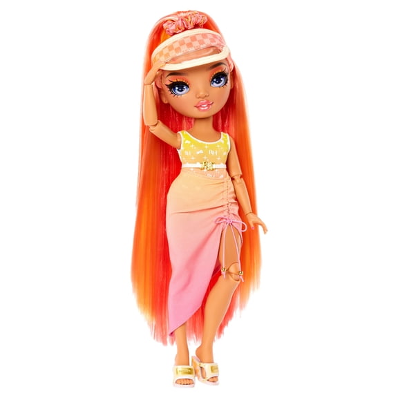 Rainbow High Pacific Coast Simone Summers- Sunrise (Orange) Fashion Doll with Pool Accessories Playset, Bonus Legs. Kids Ages 6-12 Years
