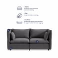 thumbnail image 6 of ZAFLY Living Room Sofa Set, Loveseat Sofa with Pillows, Upholstered Couch with Adjustable Armrests and Backrest, Modern Linen Minimalist Sleeper Sofas and Couches - Dark Grey, 6 of 9