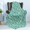 thumbnail image 4 of Floral Soft Flannel Fleece Throw Blanket, Blooming Aster Flowers and Leaves on Branches, Cozy Plush for Indoor and Outdoor Use, 50" x 60", Seafoam Marigold White, by Ambesonne, 4 of 5