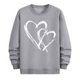 thumbnail image 4 of WREESH Oversized Sweatshirt for Men Crewneck Sweatshirts Loose Casual Heart Graphic Pullover Tops Spring Valentine's Shirt Gray, 4 of 6