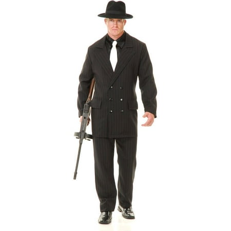 GANGSTER DOUBLE BREASTED SUIT (BLACK/RED) ADULT COSTUME-46-48