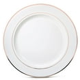 thumbnail image 4 of " OCCASIONS " 120 Plates Pack,(60 Guests) Heavyweight Premium Wedding Party Disposable Plastic Plates Set -60 x 10.5'' Dinner + 60 x 7.5'' Salad / Dessert (White & Rose Gold Rim), 4 of 9