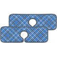 thumbnail image 6 of SKYSONIC Faucet Absorbent Mat 4 Pcs Tartan Plaid Pattern in Blue Black and White Kitchen Faucet Splash Catcher Washable Counter Drying Pads Behind Faucet for Kitchen Bathroom, 6 of 7